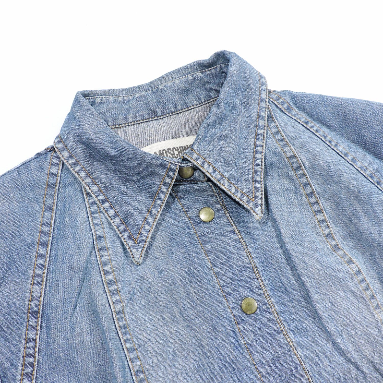 Moschino MOSCHINO JEANS DENIM PUFF LONG SLEEVE SHIRT Size S / US 4 / IT 40 - 9 Thumbnail