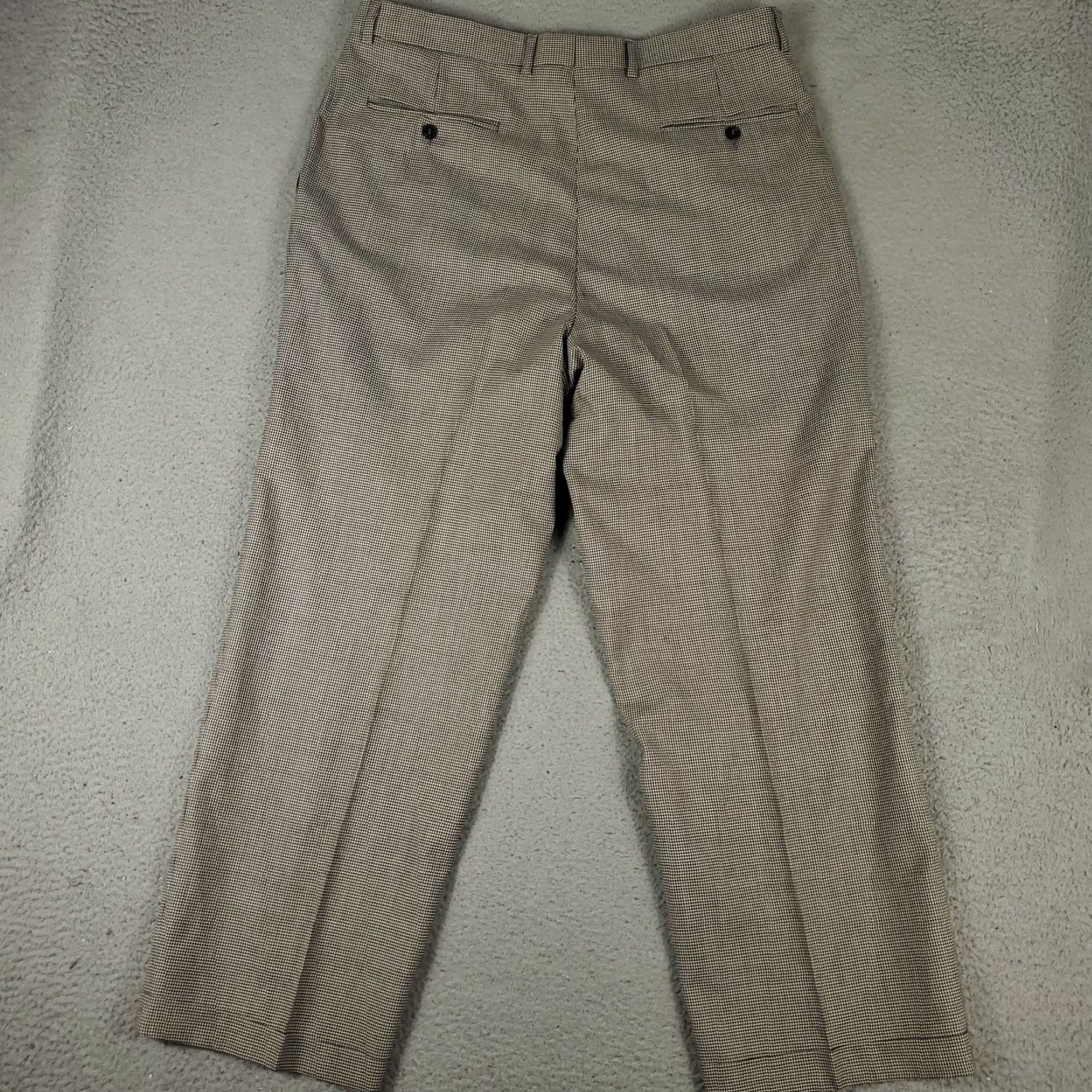 Zanella Zanella Pants Mens 36x30 Brown Houndstooth Wool Pleated Dress Slacks Trousers Size US 36 / EU 52 - 7 Thumbnail