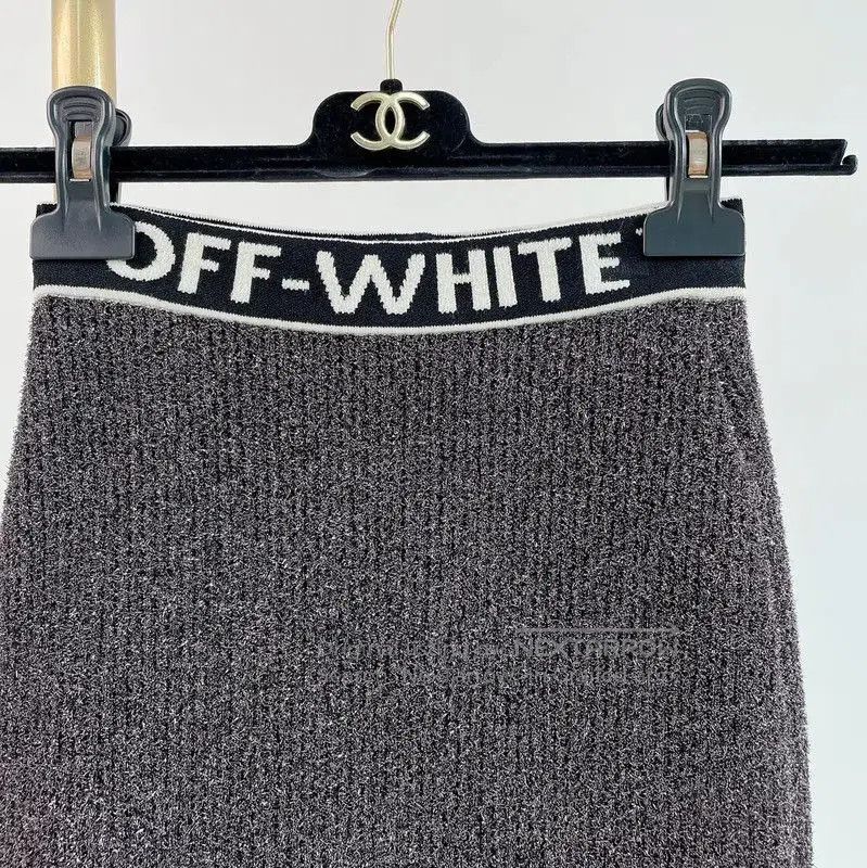 Off-White Off-White Gray Knit Bodycon Skirt M . Size 28" / US 6 / IT 42 - 3 Thumbnail