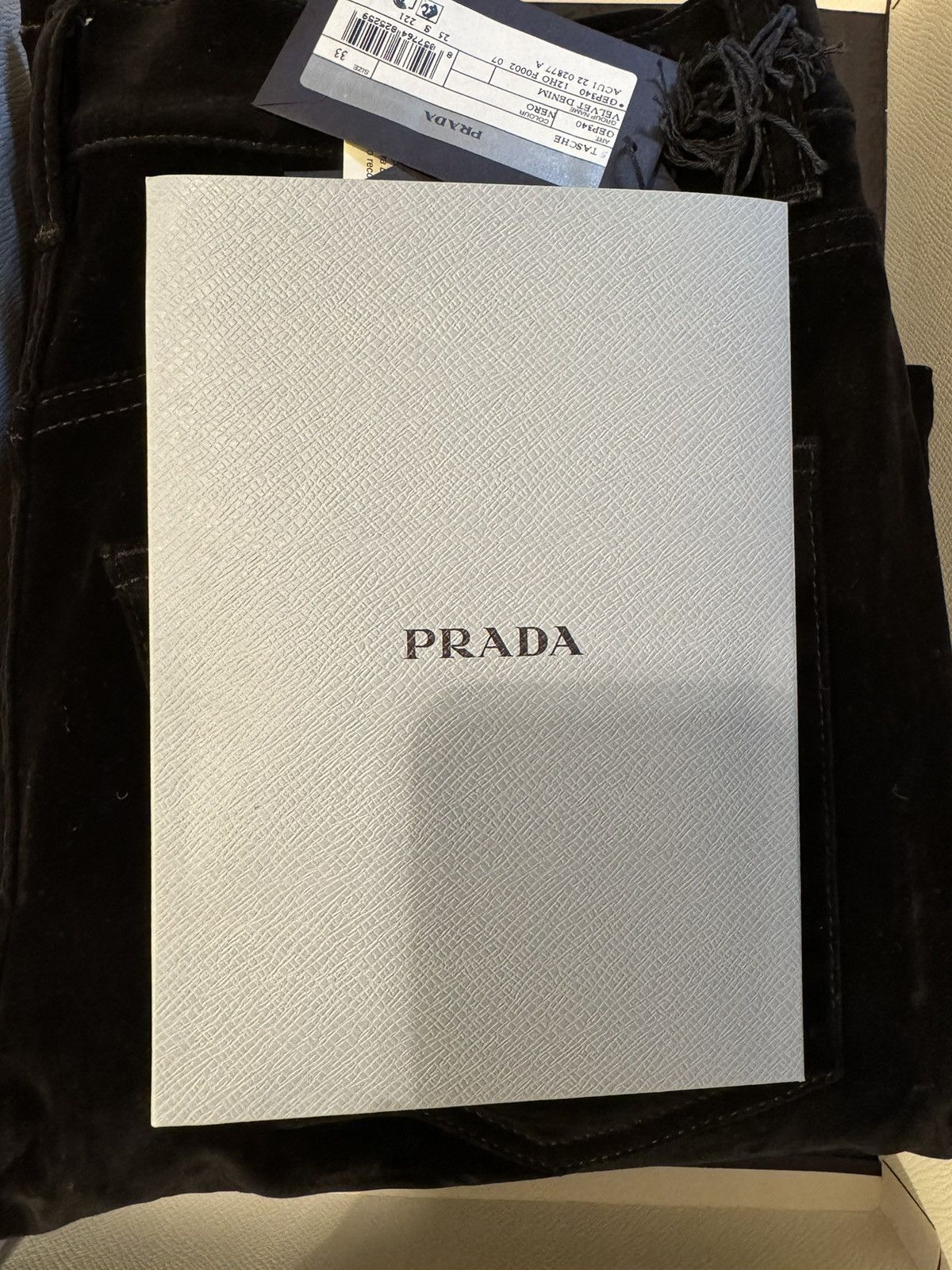 Prada Prada 5-Pocket Black Velvet Denim Jean Pants Size US 33 - 7 Thumbnail