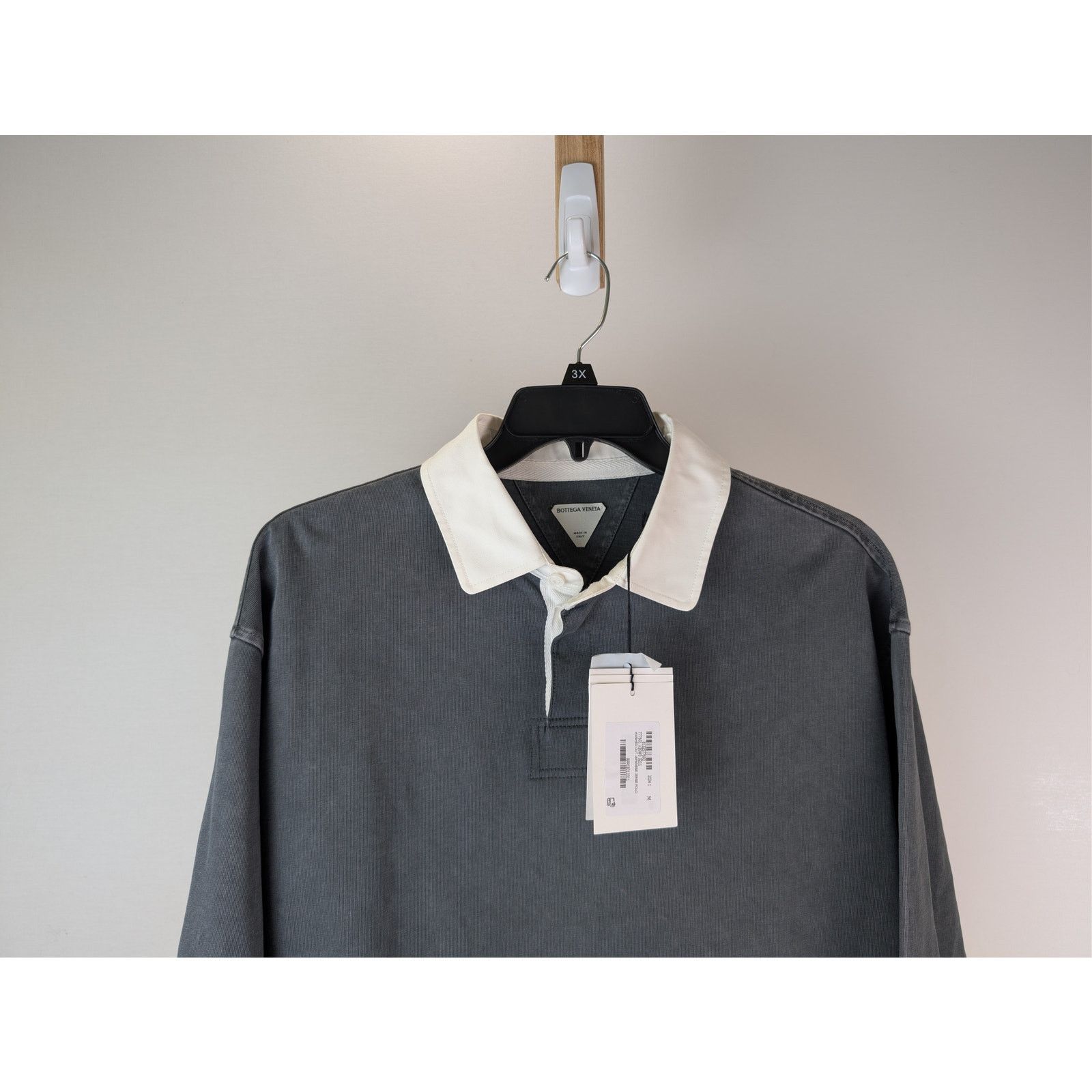 Bottega Veneta o1rshd1 Washed Out Japanese Jersey Polo Shirt in Grey XL Size US XL / EU 56 / 4 - 3 Thumbnail