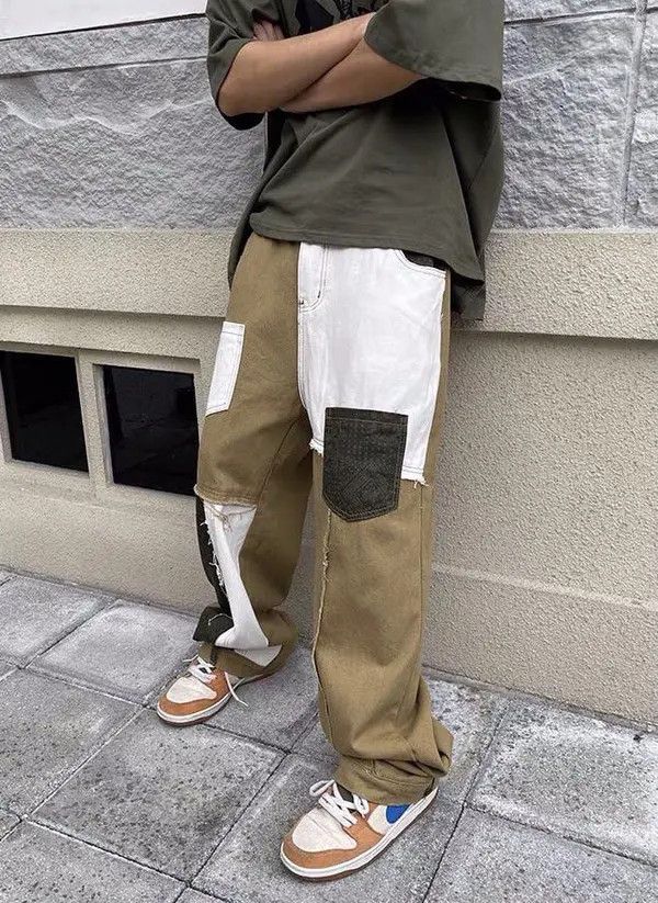 VIBE Khaki Bandana Patchwork Grunge Pants - Aesthetic Size US 30 / EU 46 - 2 Thumbnail