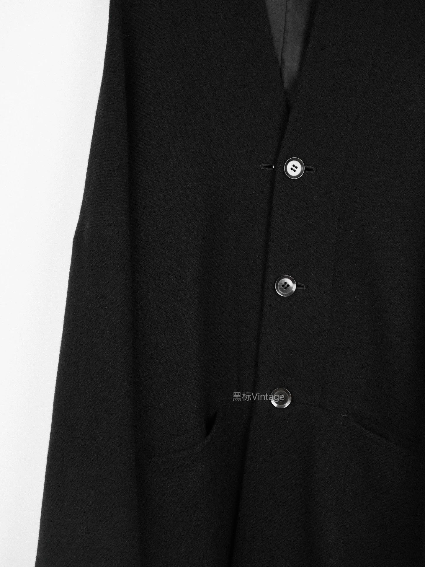 Yohji Yamamoto Yohji Noir 04AW Vintage Women's Collarless Oversized Coat Size L / US 10 / IT 46 - 4 Thumbnail