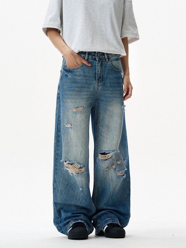 Vintage Retro high street washed ripped jeans Size US 32 / EU 48 - 3 Thumbnail
