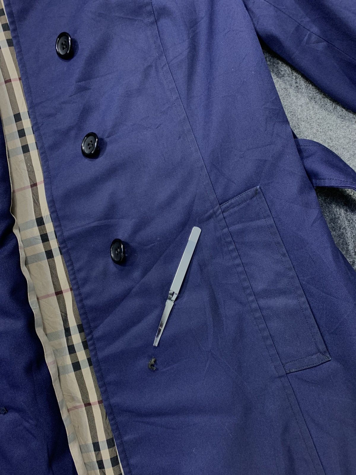 Burberry 90s Burberrys London Trech Coat Jacket Checked Monogram Size S / US 4 / IT 40 - 12 Thumbnail