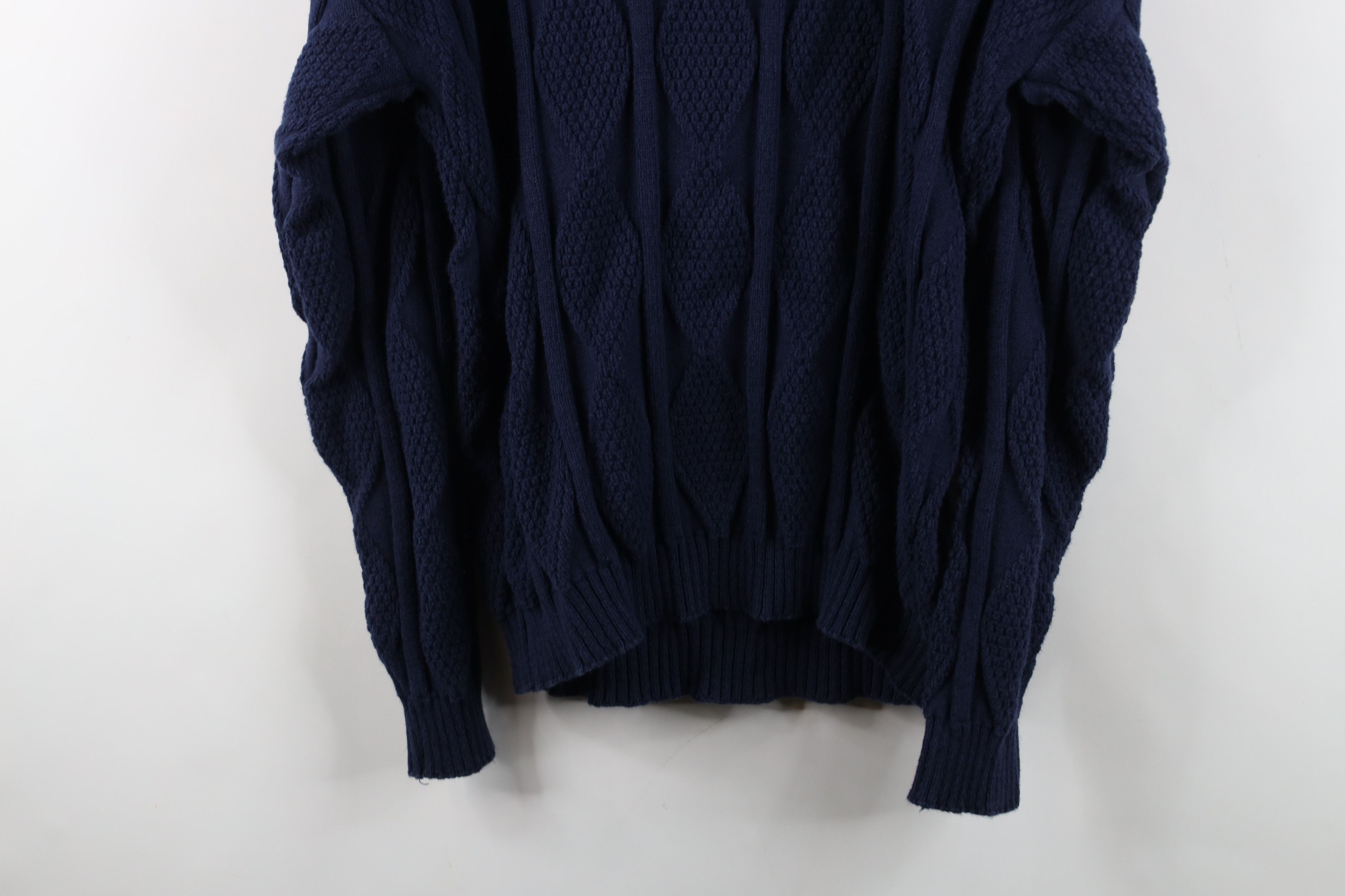 Vintage Vintage 90s Streetwear Heavyweight Cotton Knit Sweater Blue Size US L / EU 52-54 / 3 - 9 Thumbnail