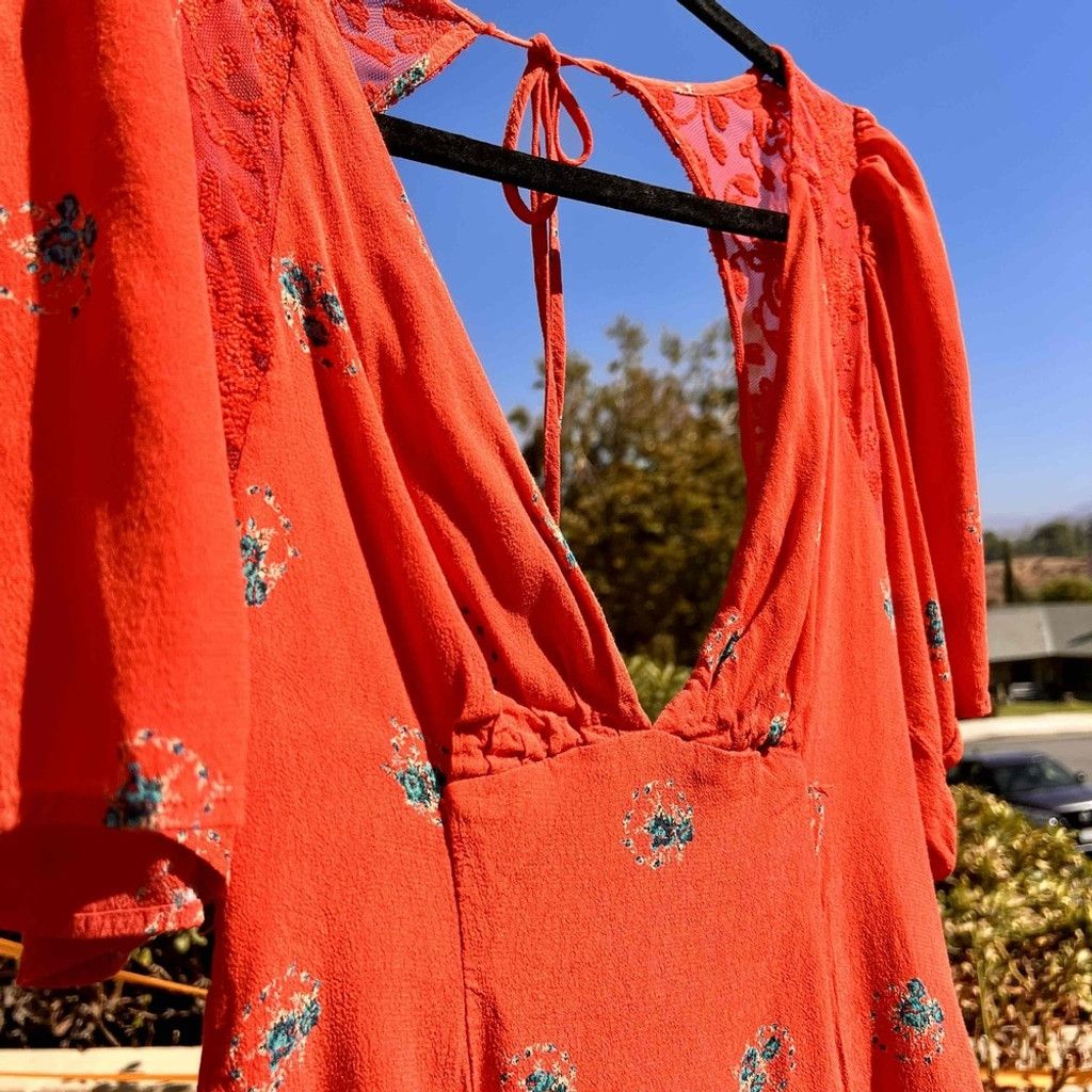 Free People Free People Mockingbird Mesh Mini Dress Red Size 0 Small Size XS / US 0-2 / IT 36-38 - 7 Thumbnail