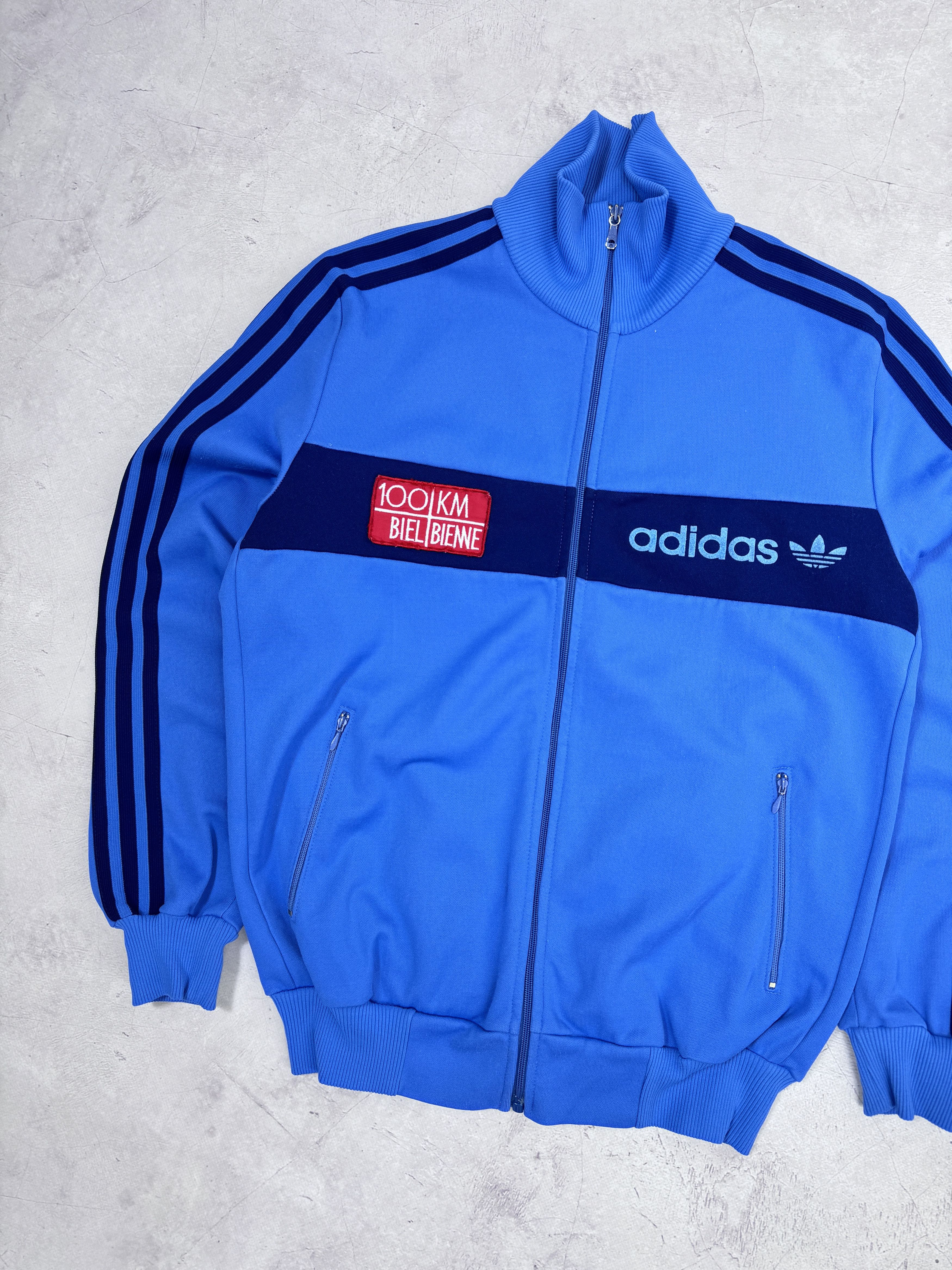 Adidas × Vintage 80s Adidas Track Jacket 100 km Ultra Marathon Biel-Bienne Size US M / EU 48-50 / 2 - 2 Thumbnail