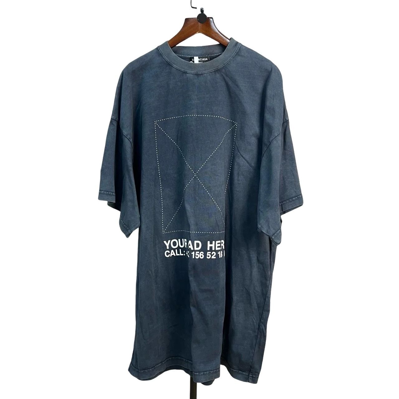 Balenciaga Balenciaga Dotted Frame Washed T-Shirt Size M Size US M / EU 48-50 / 2 - 1 Thumbnail