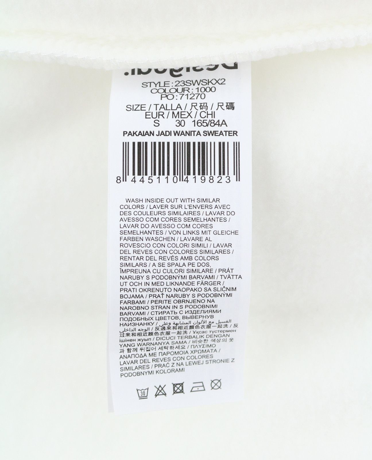 Desigual MAKER S White Glitter Embroidered Sweatshirt 88763 Size S / US 4 / IT 40 - 10 Thumbnail