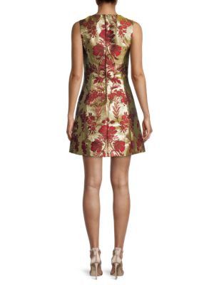 Dolce & Gabbana o1y0825 Sleeveless Mini Dress in Gold/Red Size XL / US 12-14 / IT 48-50 - 2 Thumbnail