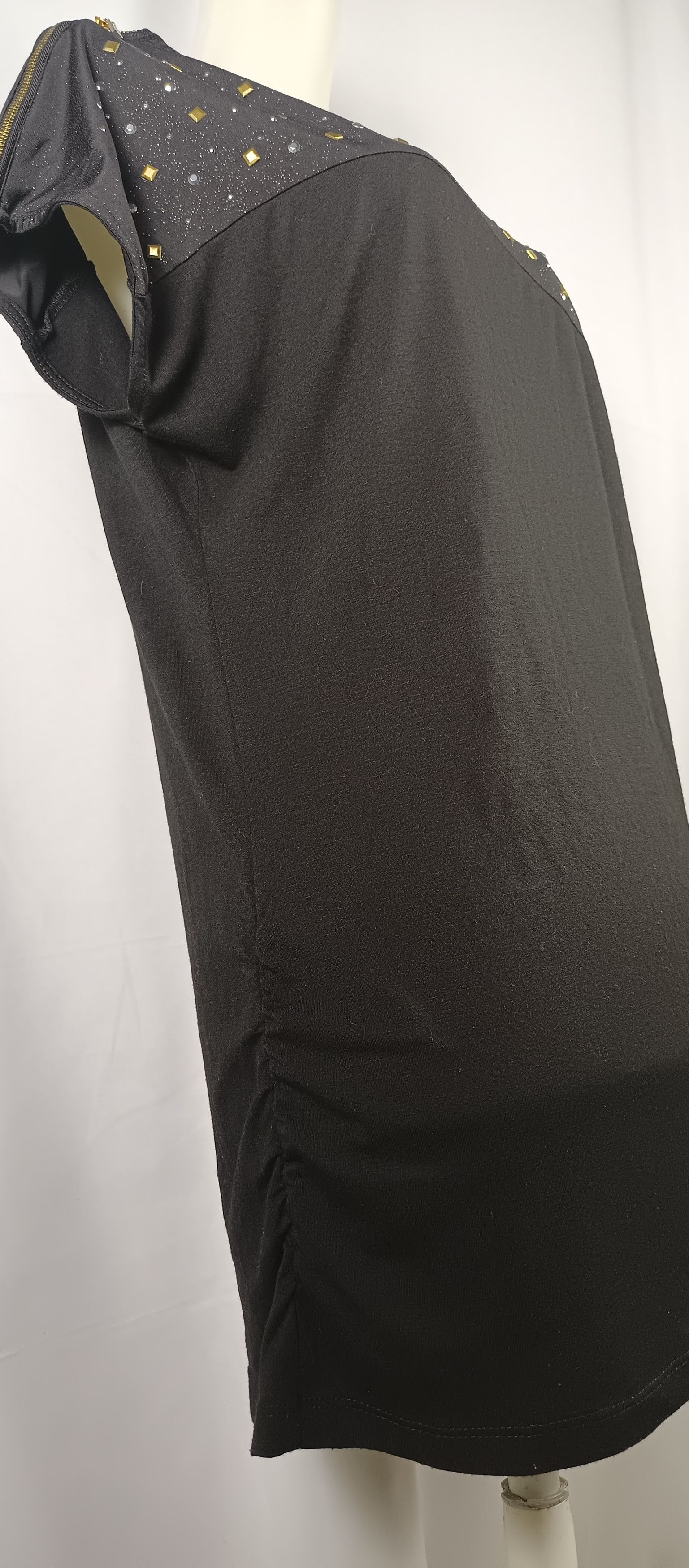 Beauty Beast × Japanese Brand PASTIME Women's Black Tsirt Rhinestones Zipp on Shoulder Size L / US 10 / IT 46 - 17 Thumbnail