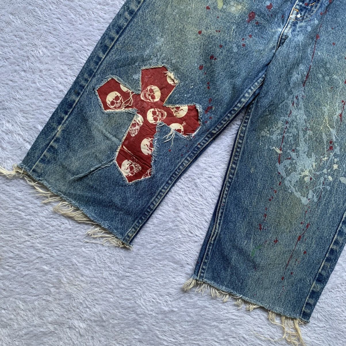 Levi's Vintage Clothing vintage 90’s Levi's 505 skull-patterned paint splatter denim Size US 32 / EU 48 - 3 Thumbnail