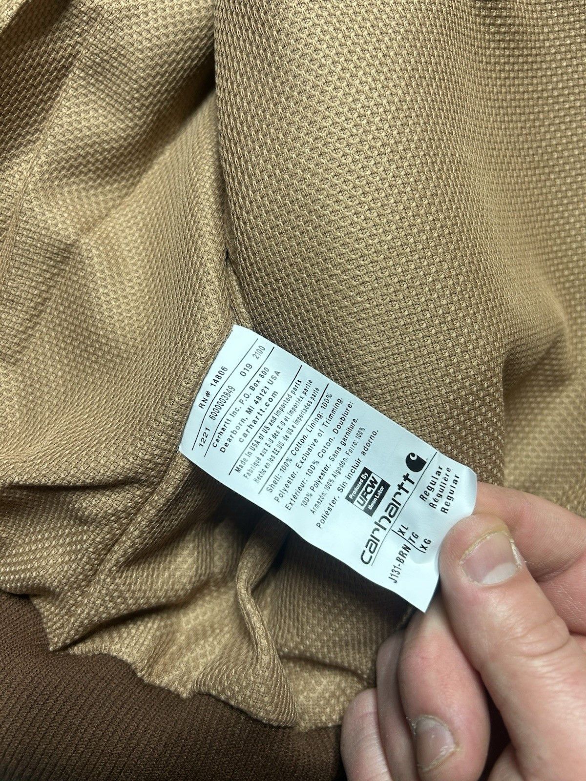 Carhartt Carhartt duck canvas hooded work jacket J131 BRN thermal XL Size US XL / EU 56 / 4 - 5 Thumbnail