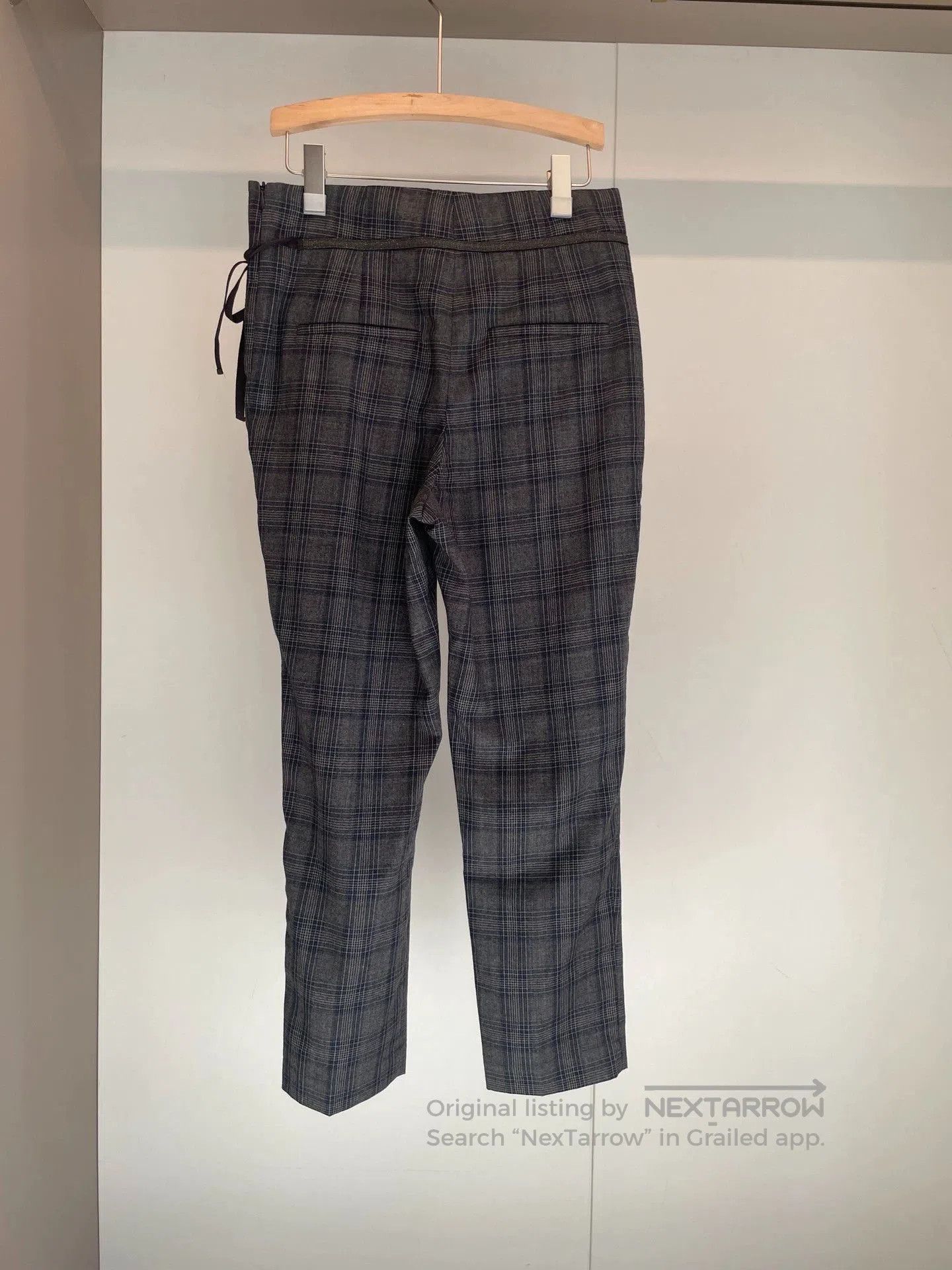 Brunello Cucinelli gray checkered wool long pants by brunello cucinelli. Size US 36 / EU 52 - 2 Thumbnail
