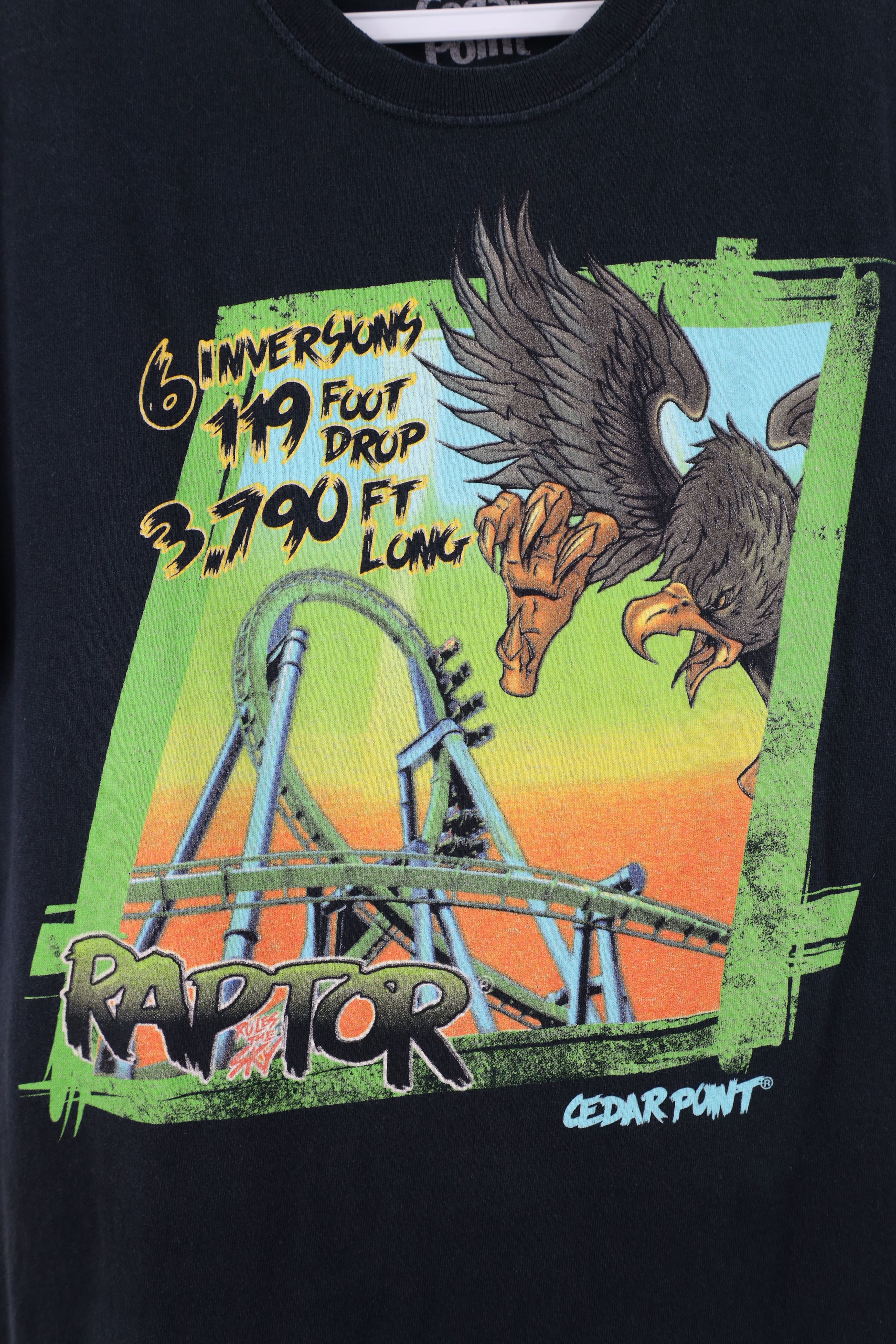 Vintage Y2K Cedar Point Amusement Park Raptor Roller Coaster T-Shirt Size US M / EU 48-50 / 2 - 4 Thumbnail