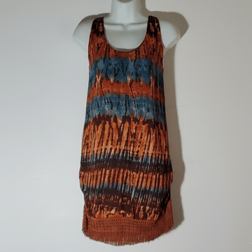 Billabong Billabong Size XS Dress Tie Dye Fringe Tassel Racer Back Size XS / US 0-2 / IT 36-38 - 1 Thumbnail