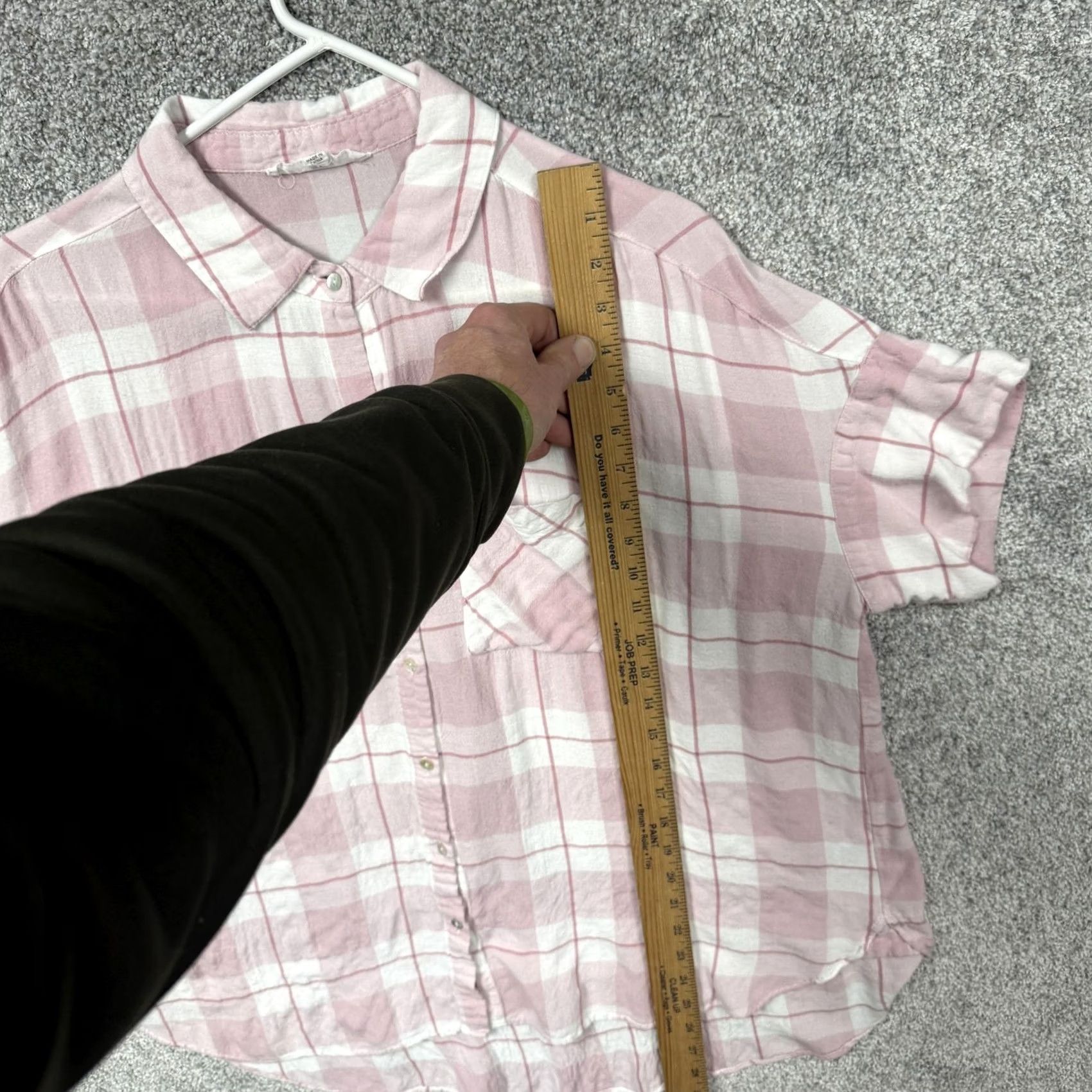 Pinko Jane + Delancey Button-Up Womens XL Pink White Plaid Light Academia Cottagecore Shirt Size XL / US 12-14 / IT 48-50 - 2 Thumbnail