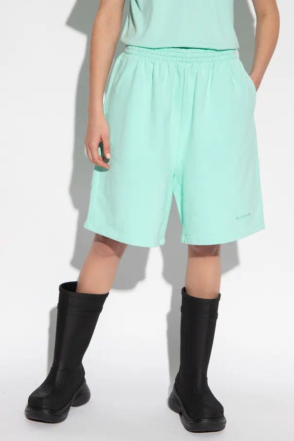 Balenciaga o1in1g0125 Sweat Shorts in Mint Green Size 26" / US 2 / IT 38 - 3 Thumbnail