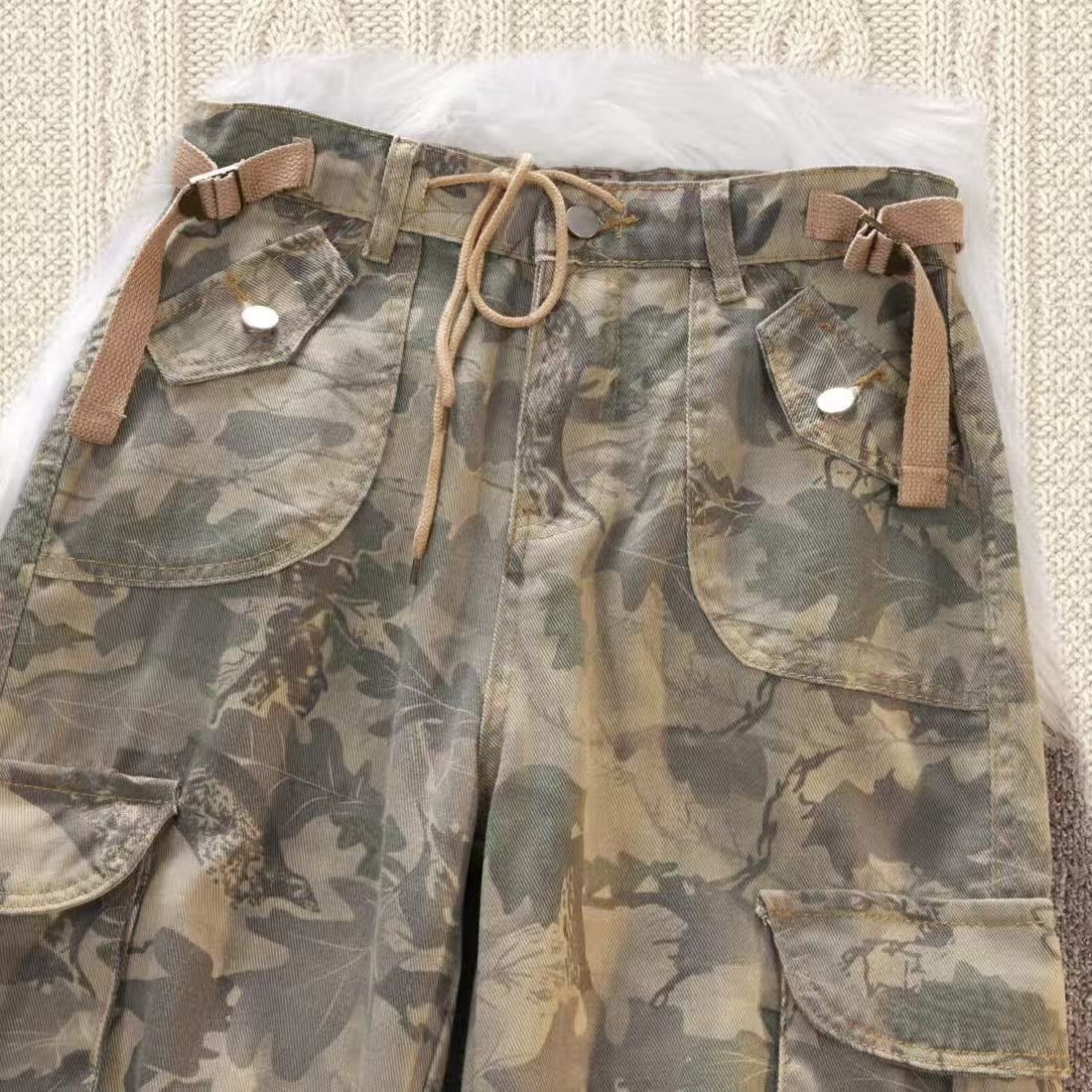 Vintage Vintage Camo Cargo Wide-Leg Pants Size US 32 / EU 48 - 2 Thumbnail