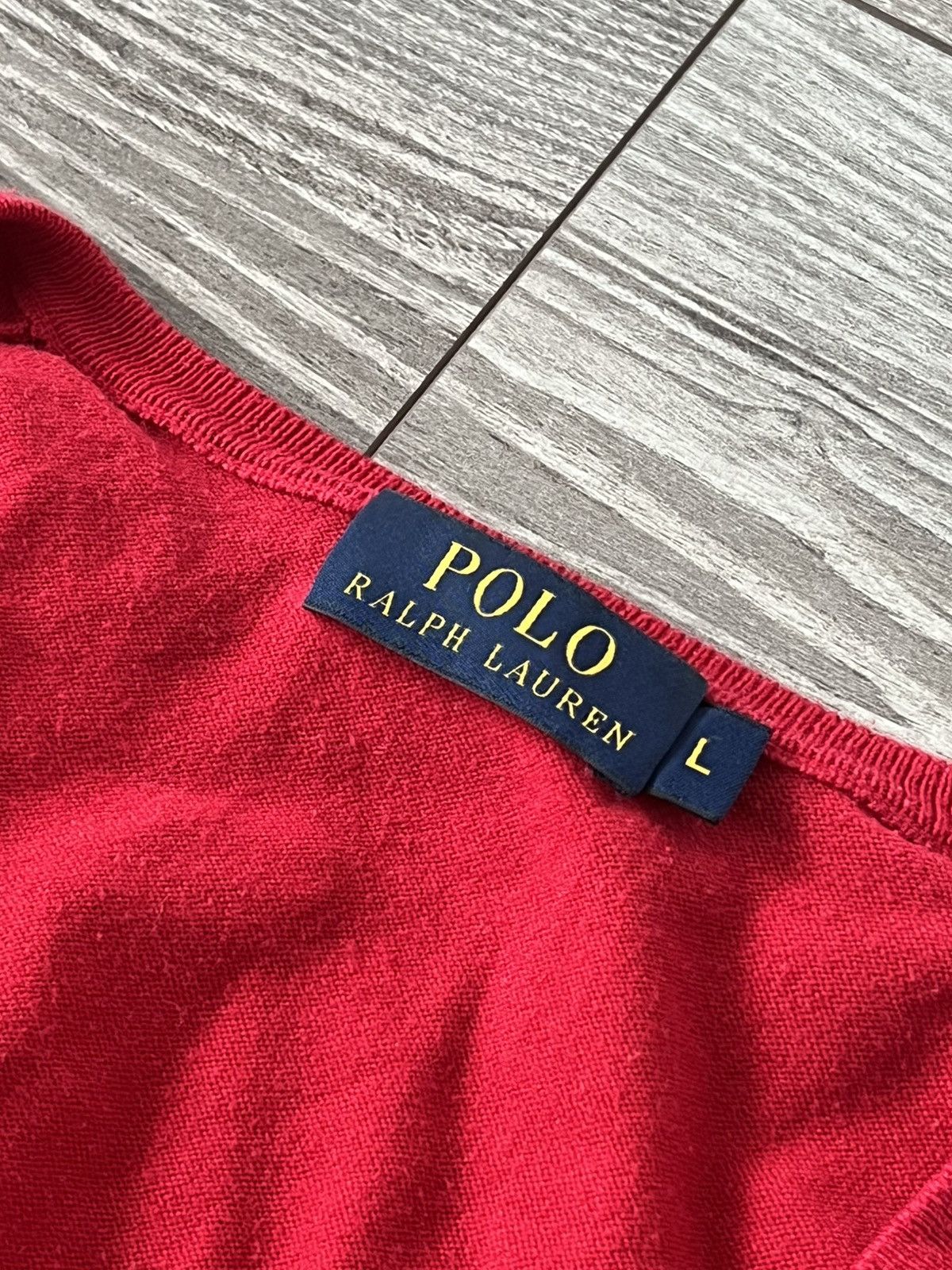 Polo Ralph Lauren × Vintage ‼️Vintage Polo Ralph Lauren Knit Logo V Neck Sweater‼️ Size US L / EU 52-54 / 3 - 14 Thumbnail