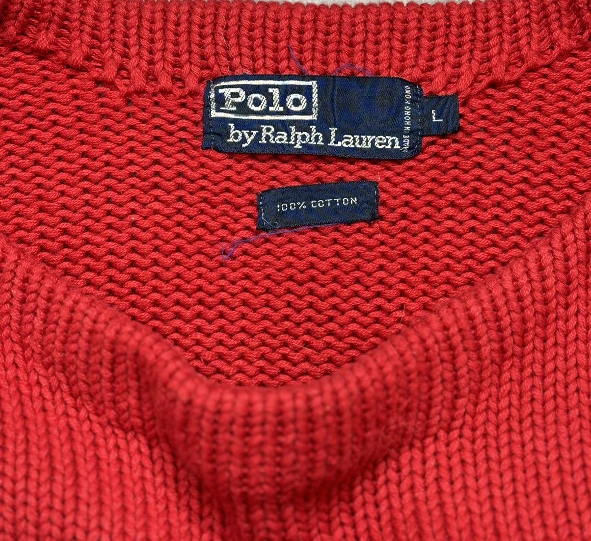 Ralph Lauren 90’s Vintage Polo Ralph Lauren Cotton Knit Sweater Size US L / EU 52-54 / 3 - 2 Thumbnail