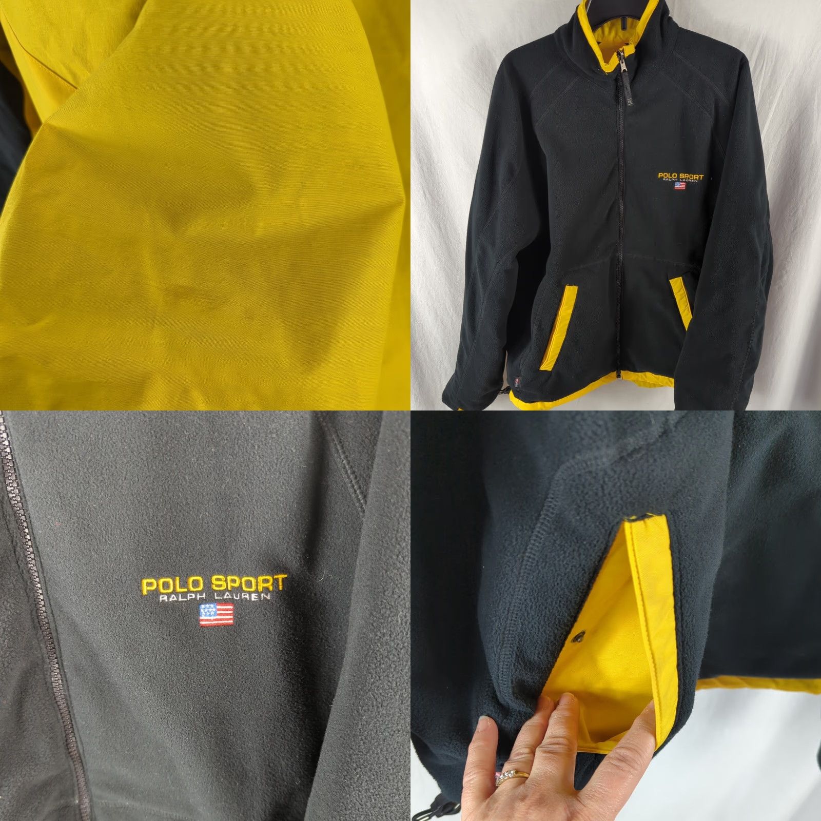 Vintage VINTAGE Polo Sport Men's Jacket Reversible Fleece Yellow M Corp Size US M / EU 48-50 / 2 - 8 Thumbnail