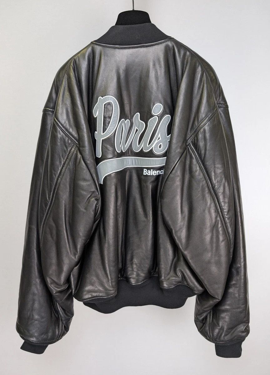 Balenciaga Enjoy Paris Leather Bomber Size US XL / EU 56 / 4 - 1 Thumbnail
