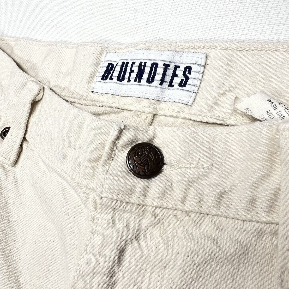 Vintage VTG Bluenotes Jeans Straight Beige Tan Pants Denim Workwear Size US 34 / EU 50 - 5 Thumbnail