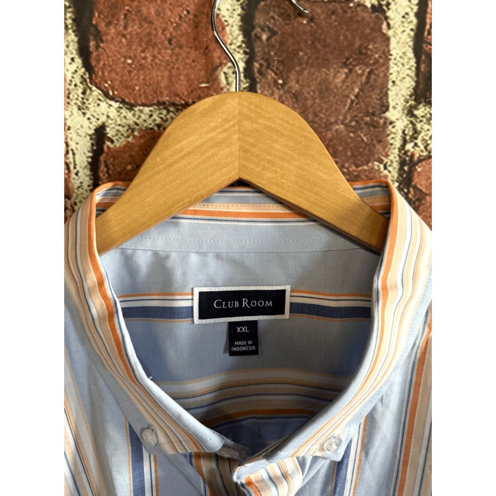 Club Room VINTAGE Club Room Mens Blue Striped Short Sleeve Button Up Shirt 2XL NWT Size US XXL / EU 58 / 5 - 3 Thumbnail