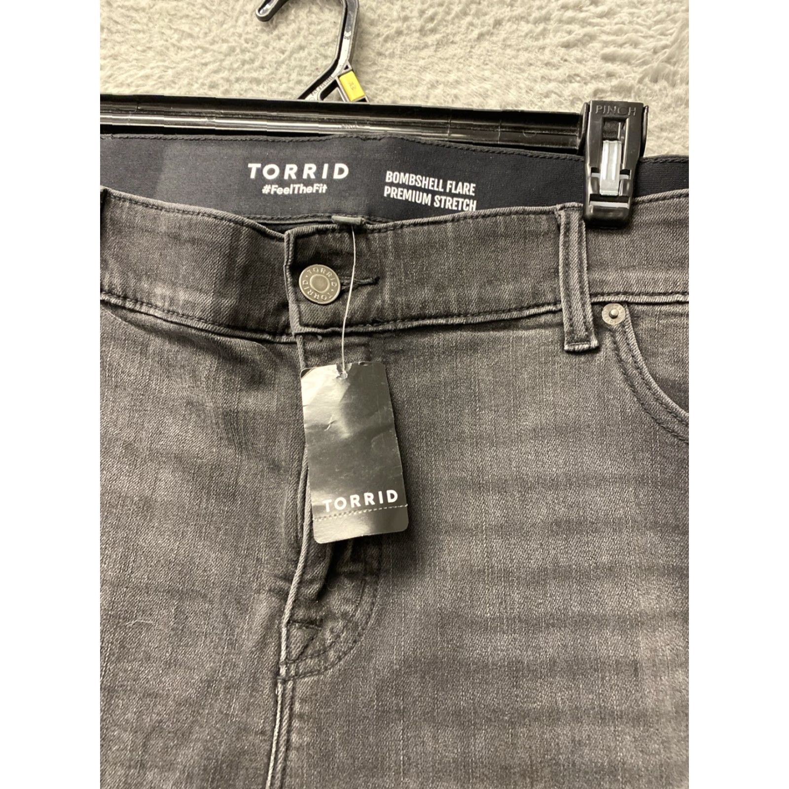 Torrid Torrid Jeans Women’s 20S Short Faded Black Bombshell High Waist Flare Stretch Denim Pockets 29in Inseam Plus Womens Size 42" / US 20 - 2 Thumbnail