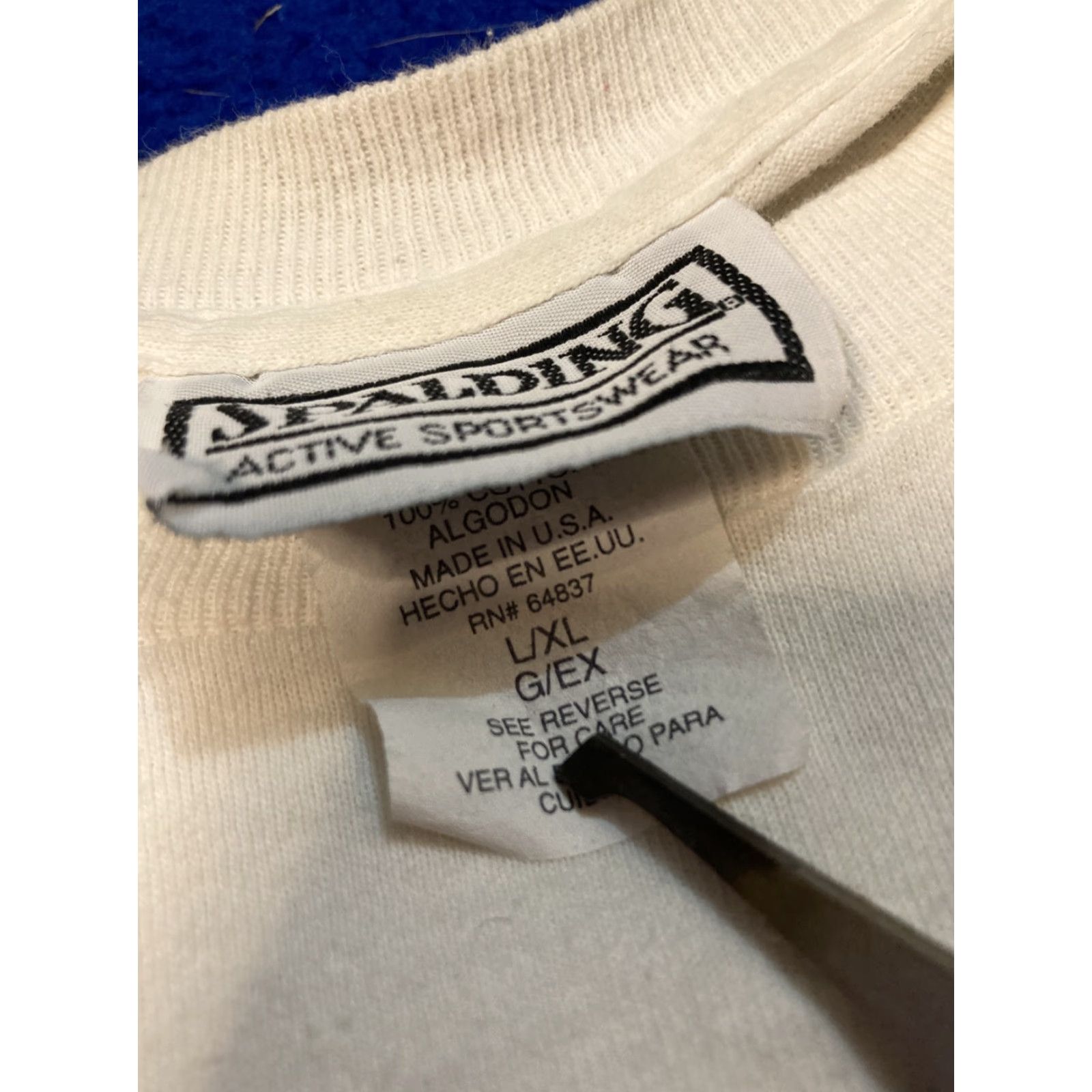 Spalding VINTAGE Spalding Mega Fitness Neon Paint 80s Single Stitch T Shirt White Large Men Mens Shirt Size US L / EU 52-54 / 3 - 5 Thumbnail