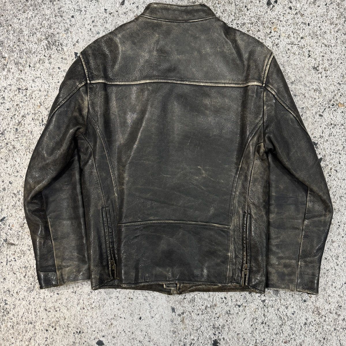 Levi's Vintage Levi's Faded Leather Cafe Racer Style Zip Jacket Size US S / EU 44-46 / 1 - 8 Thumbnail