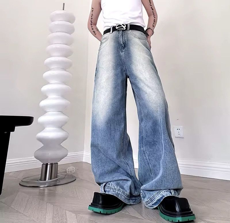 Japanese Brand × Jean Washed Wide Leg Style Baggy Jeans Daily Size US 33 - 1 Thumbnail