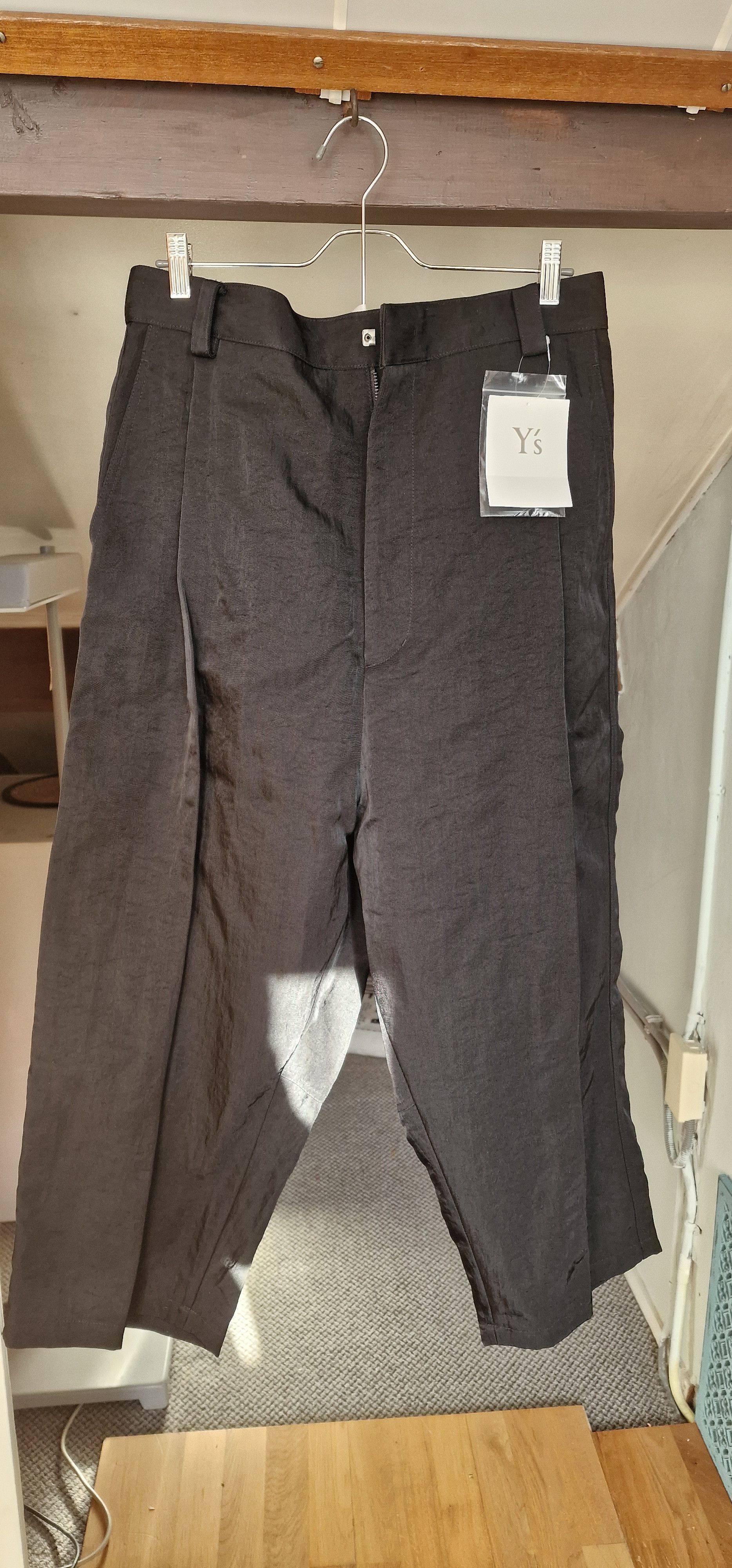 image of Ys Black Paneled Trousers, Men's (Size 30)