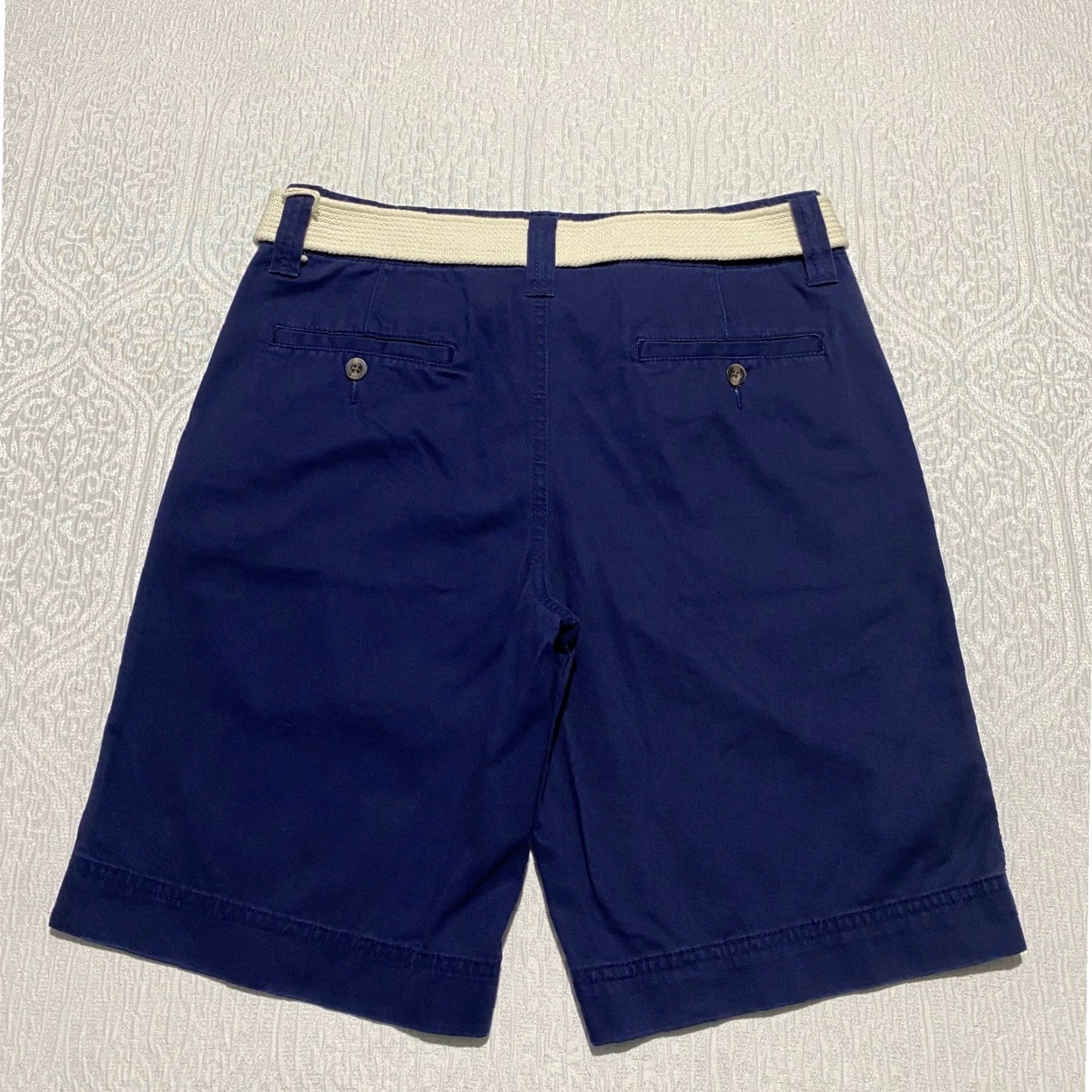 Mossimo Mossimo Supply Co. Mens Blue Shorts Chino Casual Belted 30 in Cotton Classic Flat Front Pockets Summer Navy Size US 30 / EU 46 - 2 Thumbnail