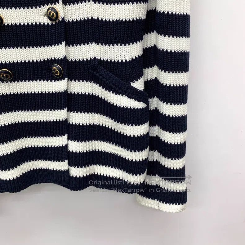 Dior Dior 22 styles black striped cotton lapel double-breasted Size S / US 4 / IT 40 - 4 Thumbnail