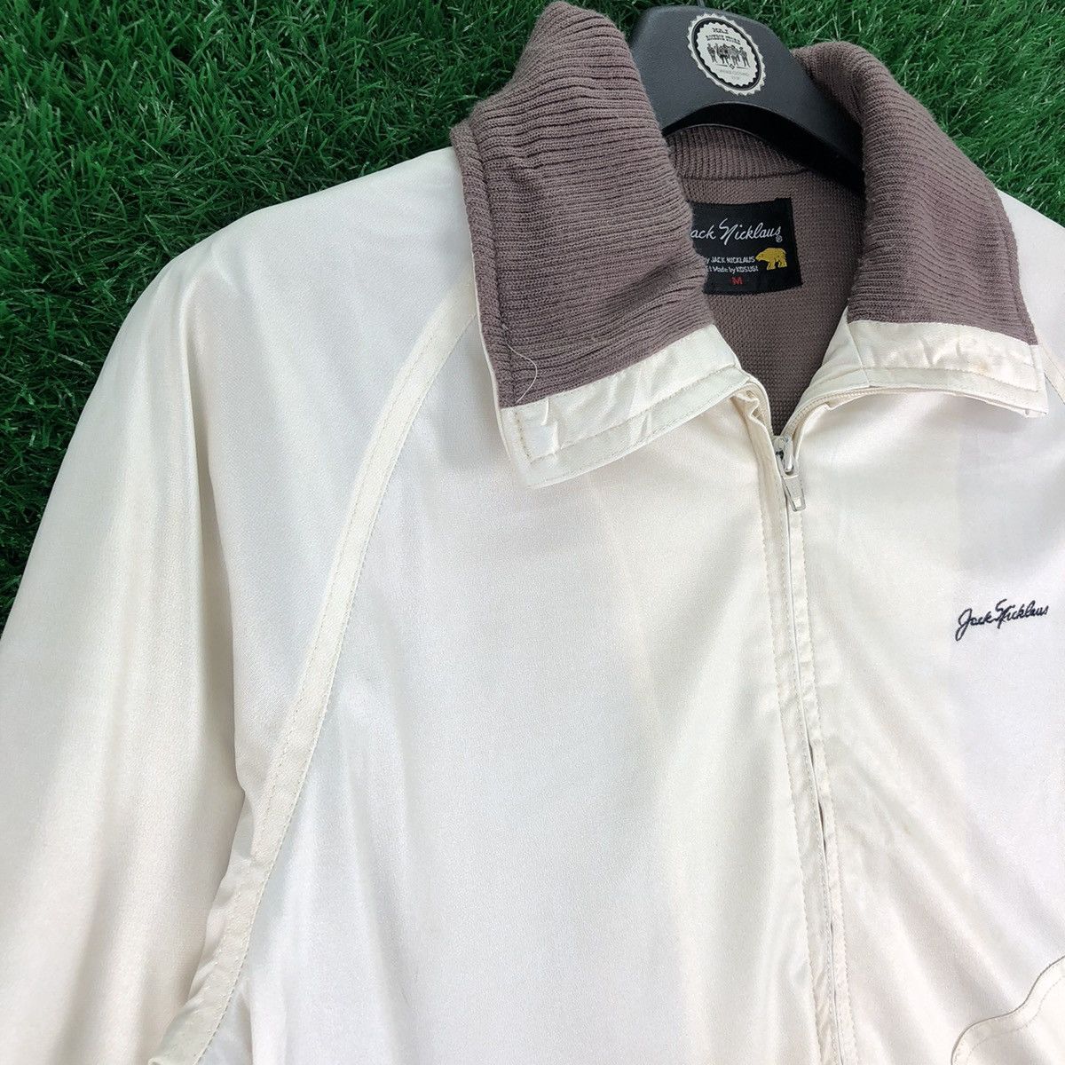 Japanese Brand Vintage 80's Casual Satin Zipper Jacket by Jack Nicklaus Size US S / EU 44-46 / 1 - 2 Thumbnail