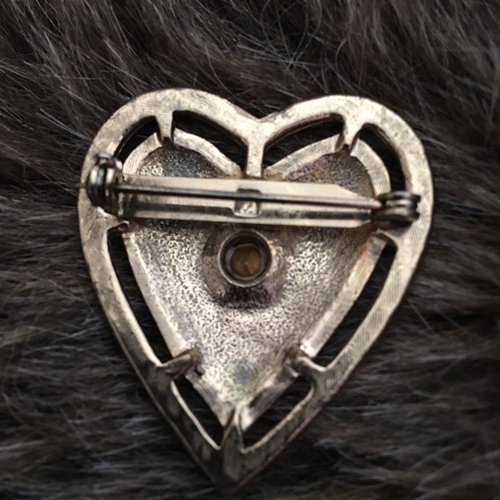 Vintage Vintage 80s gold tone heart stone center brooch Size ONE SIZE - 4 Thumbnail