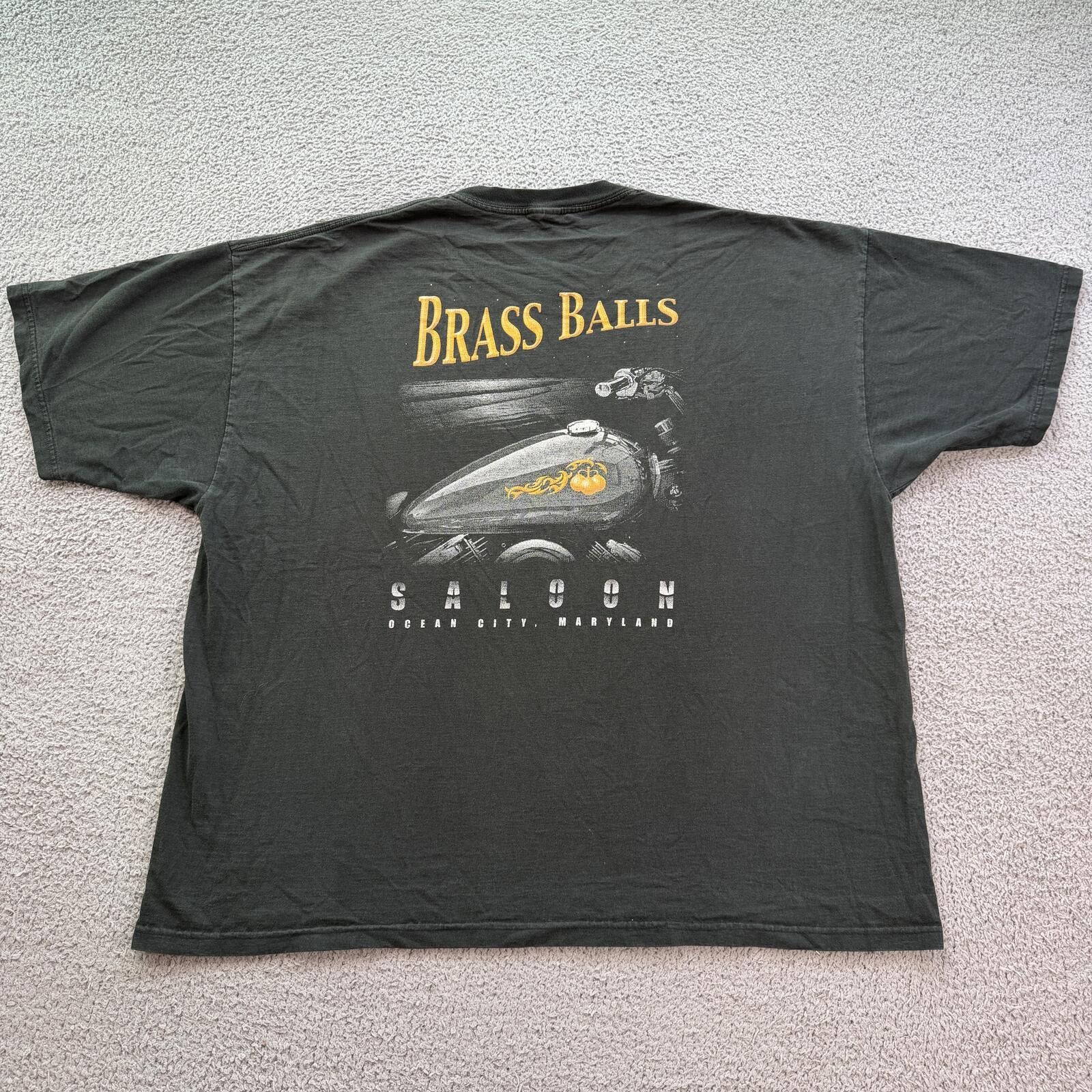 Jerzees Vintage Brass Balls Saloon Ocean City Maryland Biker T Shirt Size US XXL / EU 58 / 5 - 1 Thumbnail