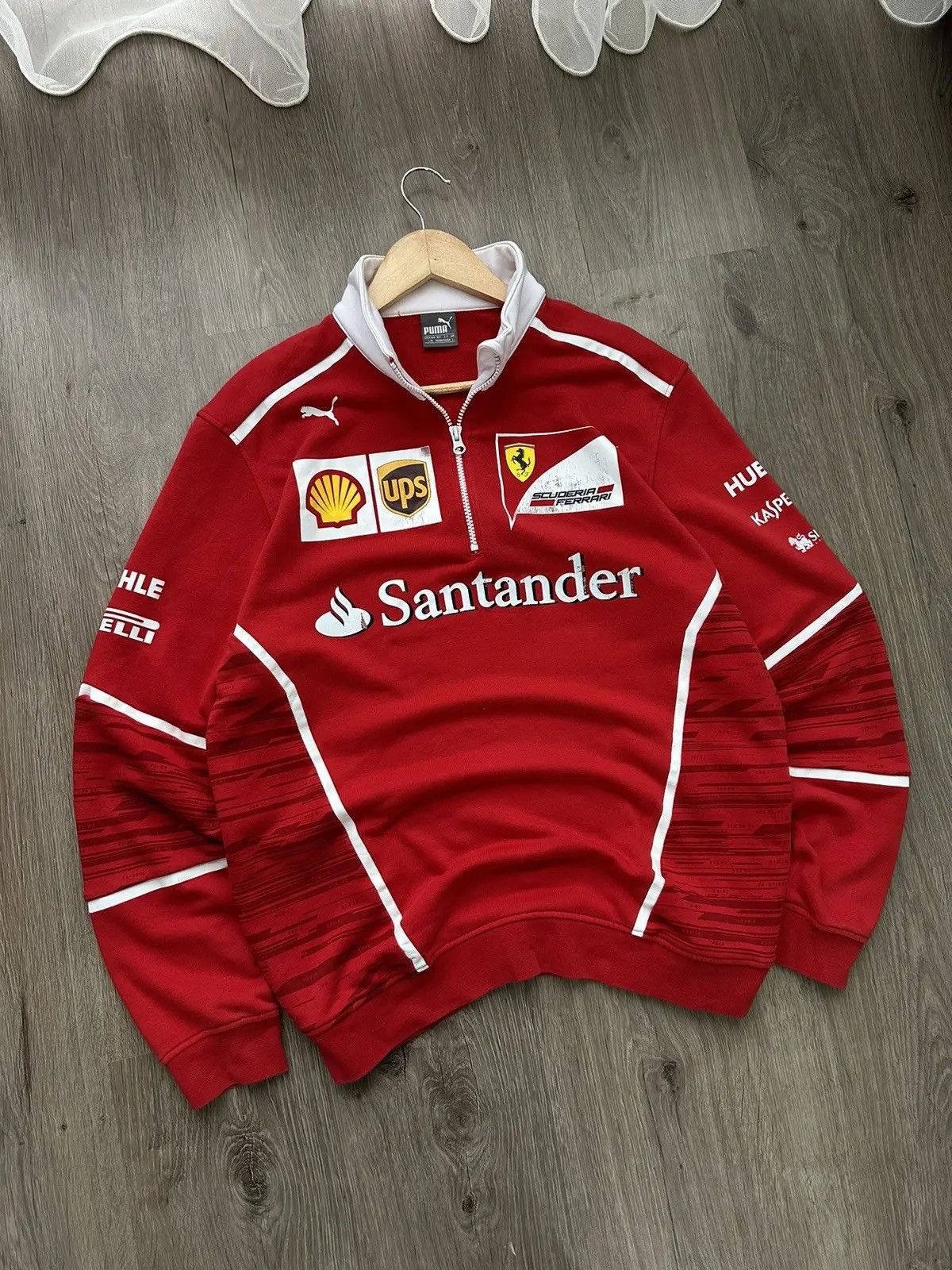 Ferrari × Vintage Vintage Ferrari Racing Rugby Sweatshirt Red Formula Uno Size US L / EU 52-54 / 3 - 3 Thumbnail