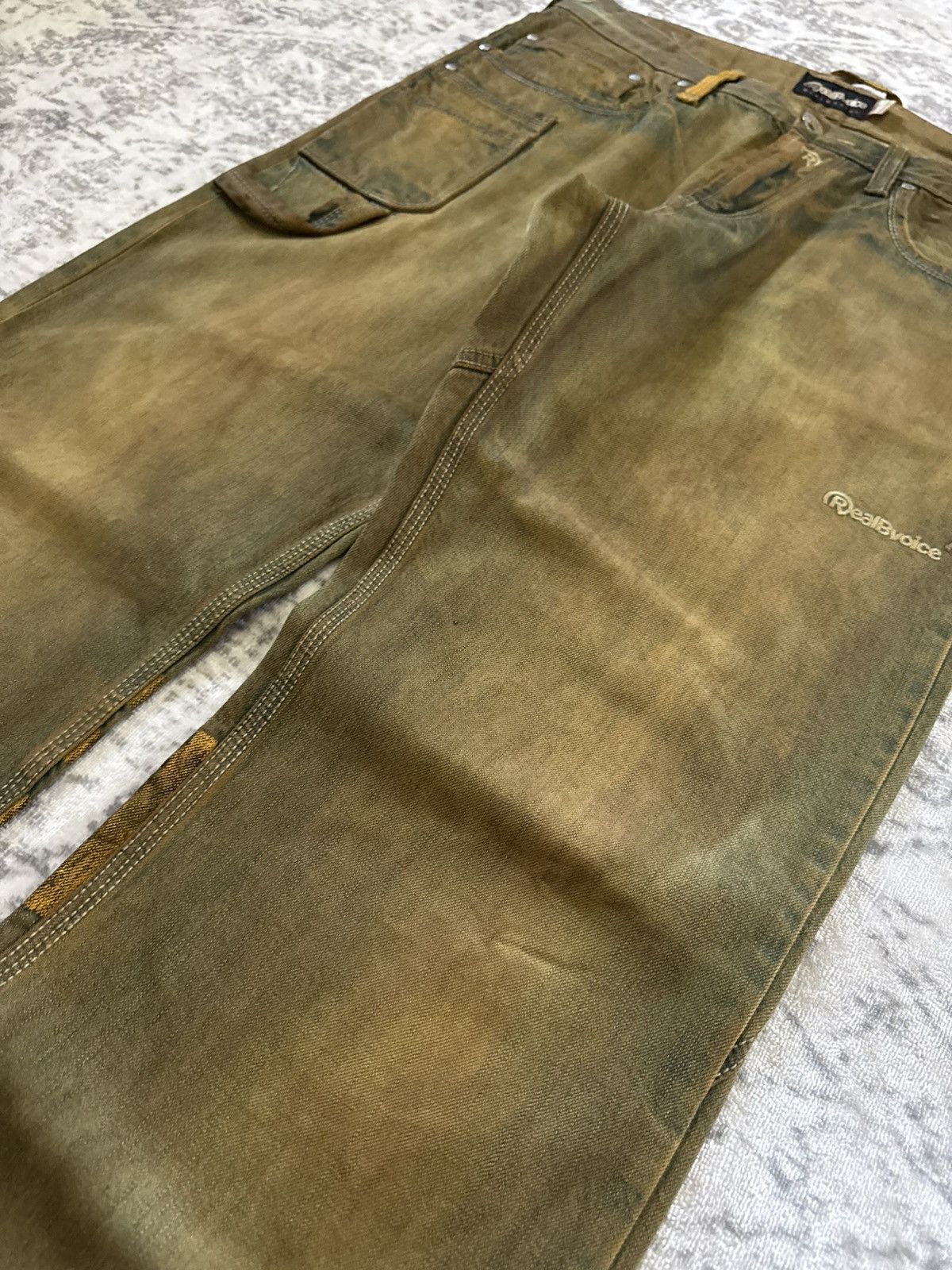 Carhartt RealBvoice Japan Mud Wash Overprint Carpenter Baggy Jeans Size US 34 / EU 50 - 17 Thumbnail