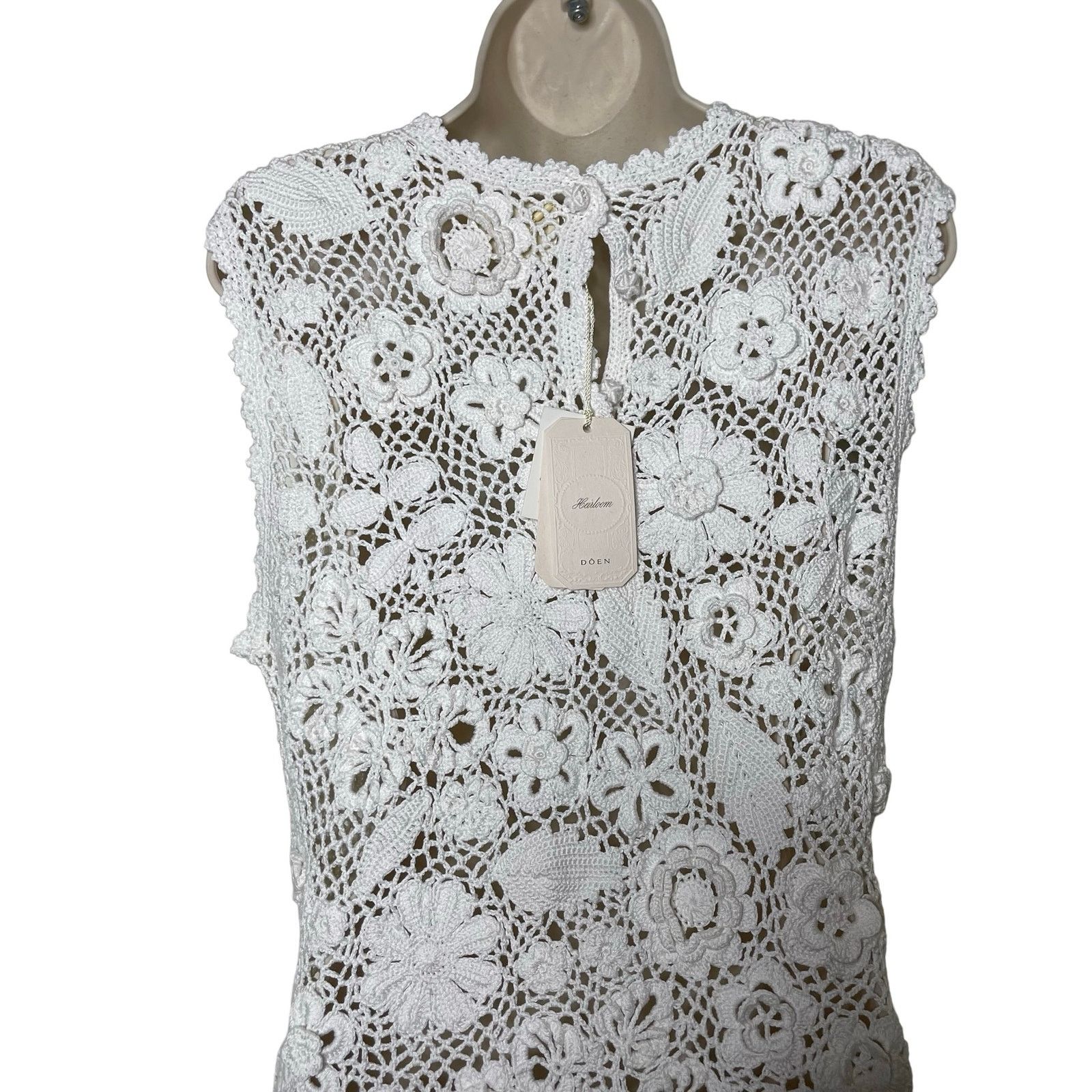 DOEN Doen Hailroom Hand-crochet Annalise Mini dress white pearl Size XL / US 12-14 / IT 48-50 - 5 Thumbnail