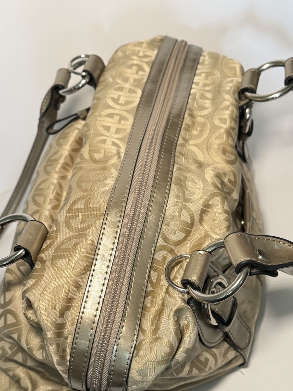 Giani Bernini Vintage Giani Bernini Gold Tan Monogram Handbag Size ONE SIZE - 15 Thumbnail