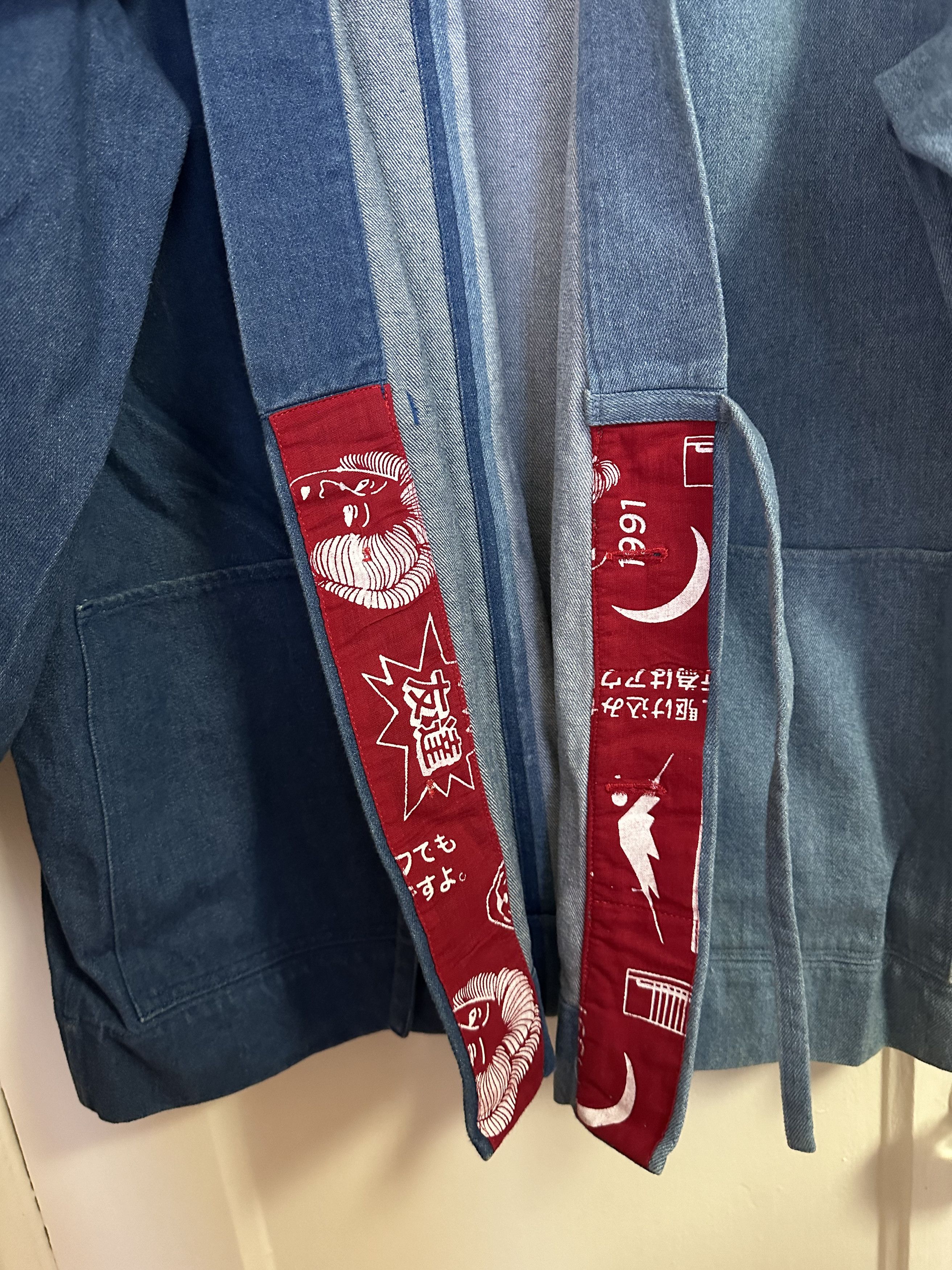 Other Two-Tone Denim Noragi Jacket Size US L / EU 52-54 / 3 - 3 Thumbnail