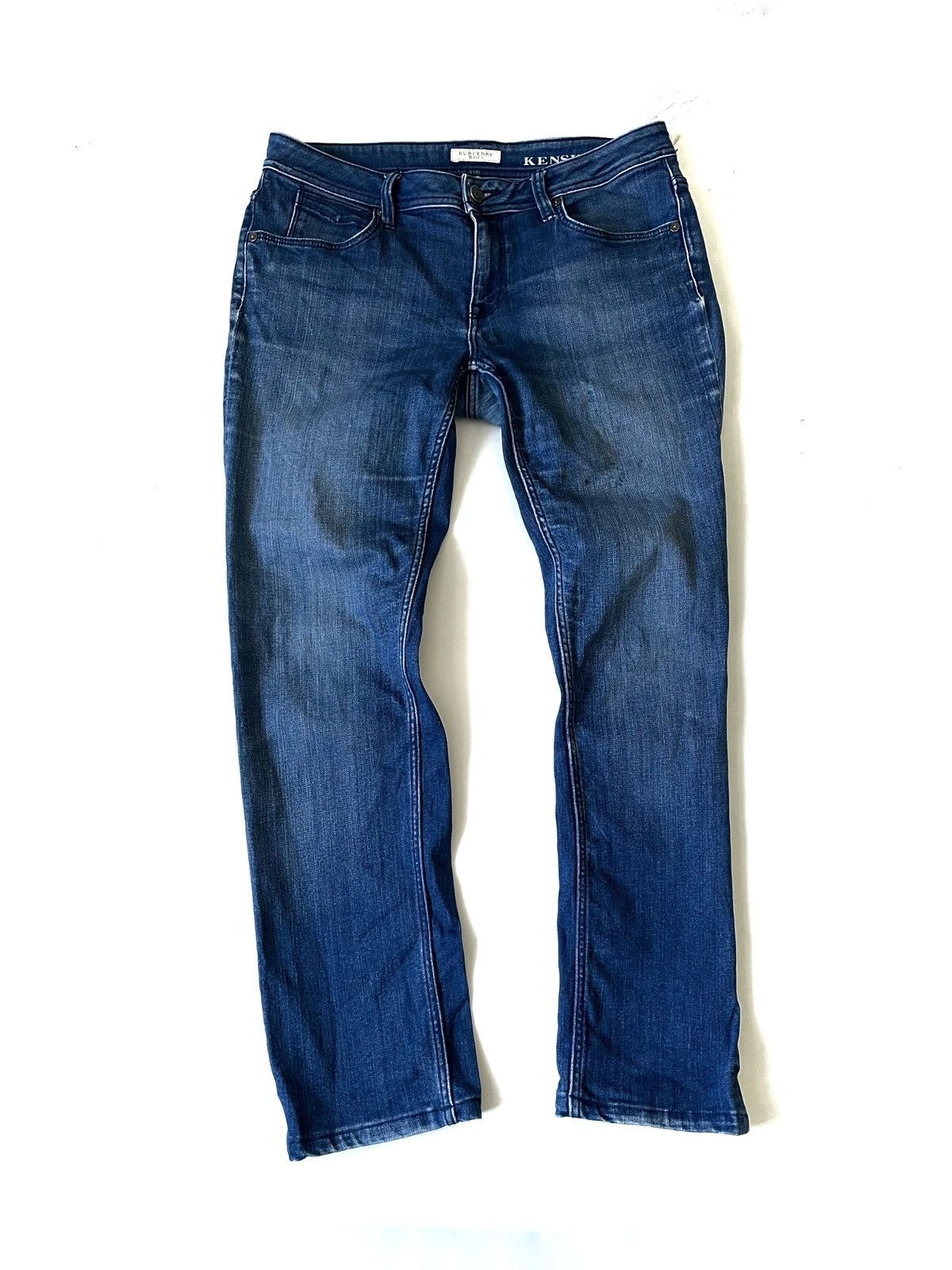 Burberry × Designer Burberry Brit Medium Wash Jeans Kensington Slim 30 Blue Size 30" / US 8 / IT 44 - 1 Thumbnail