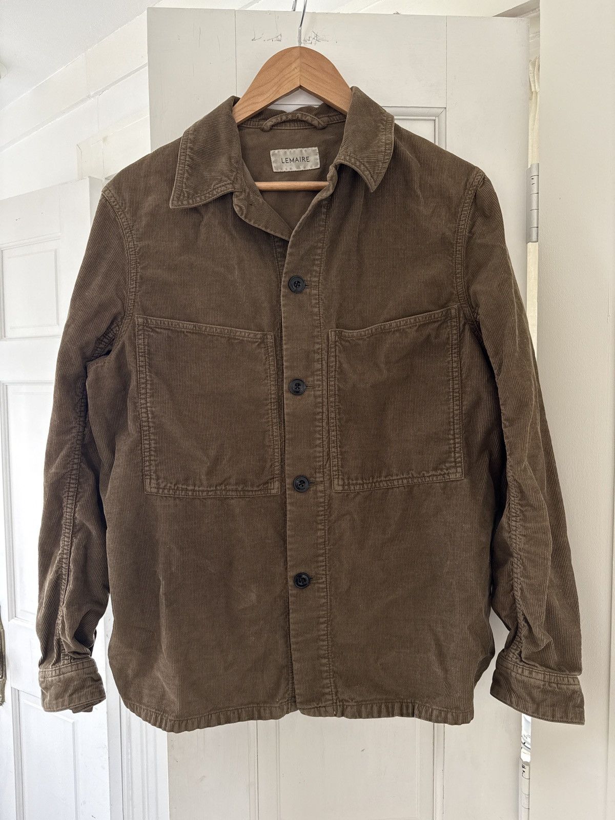 Lemaire Overshirt cotton corduroy - Brown | Garmentory