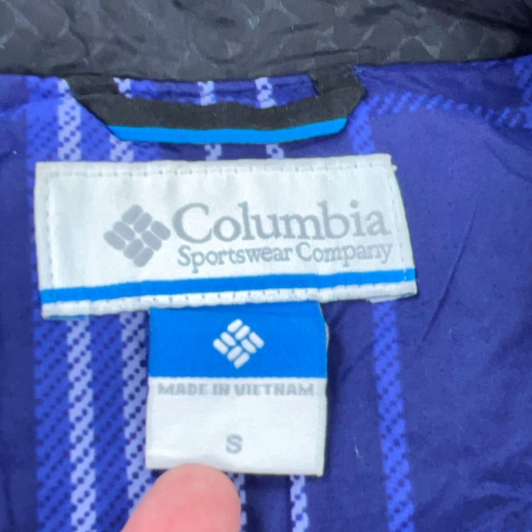 Vintage Columbia Windbreaker Jacket Women Small Purple Plaid Casual Full Zip Hooded Weather Resistant Size S / US 4 / IT 40 - 2 Thumbnail