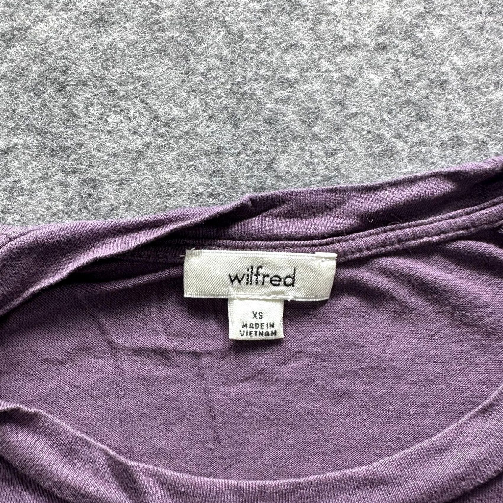 Vintage Wilfred Shirt Womens XS Purple Crewneck Short Sleeve High-Low Hem Tunic Top Longline Soft Jersey Casual Size XS / US 0-2 / IT 36-38 - 4 Thumbnail