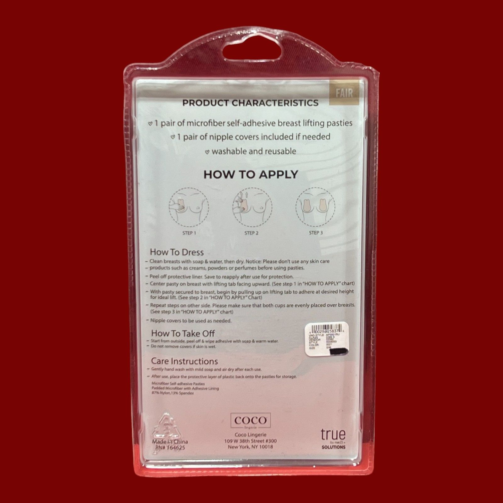 Other True By Rue 21 - Microfiber Adhesive Lifting Pasties - Fair Size ONE SIZE - 2 Thumbnail
